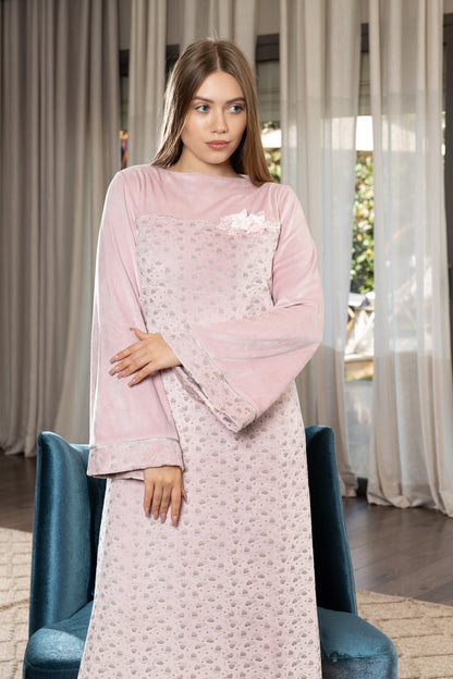 SILVERY PINK GALABEYA | MODA PLUS | WN342