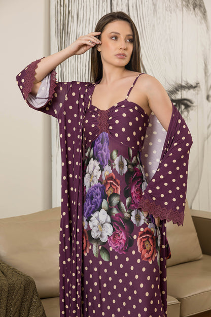 PURPLE MANIA ROBE SET | MODA PLUS | SM25829