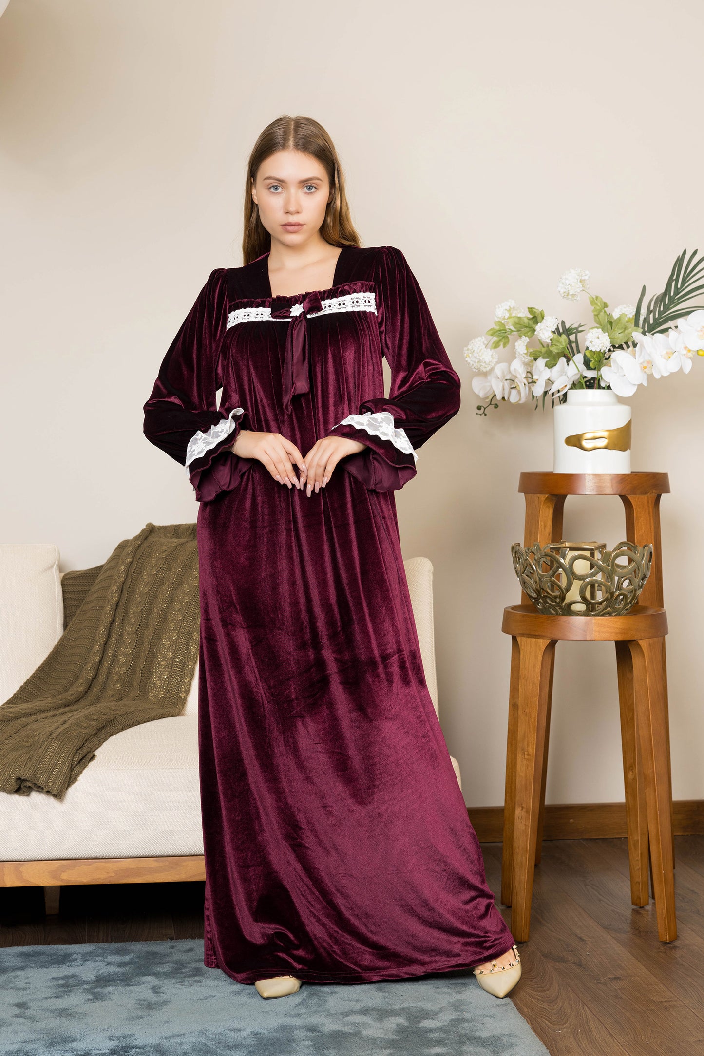 LACE VELOUR GALABEYA | MODA PLUS | WN202