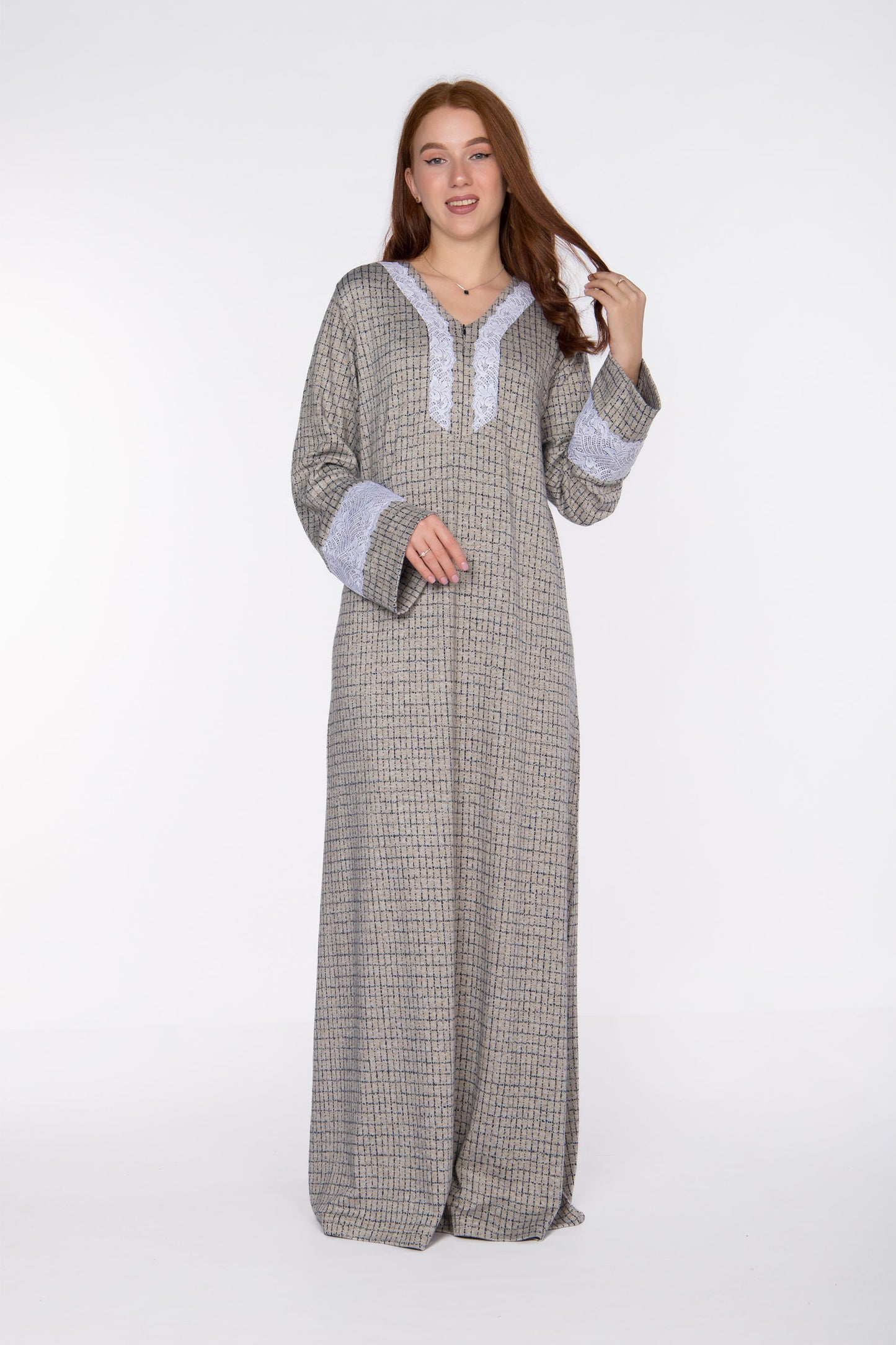 LACE SLEEVES GOWN | EASY BY PLUS | WN433
