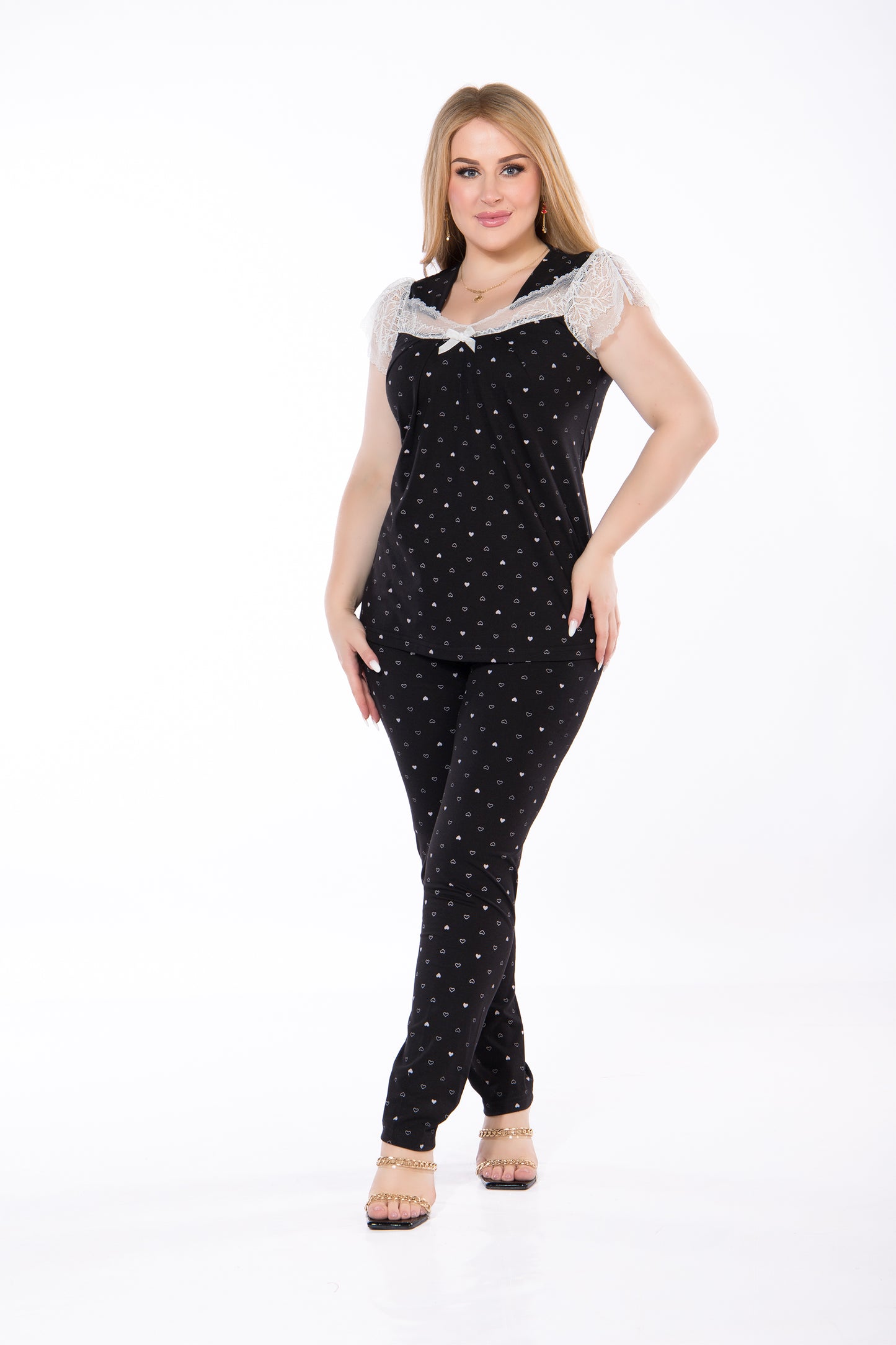 HEARTS ALL OVER PAJAMAS | EASY BY PLUS | SM606