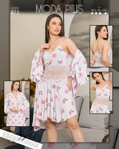 ROSES ROBE SET | MODA PLUS | SM25873