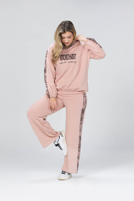 LEOPARD STRIPE TRACKSUIT | MODA PLUS | WN26353**