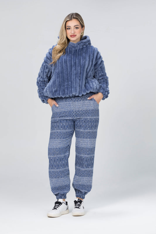 STRIPY FLEECE PJS | MODA PLUS | WN26407