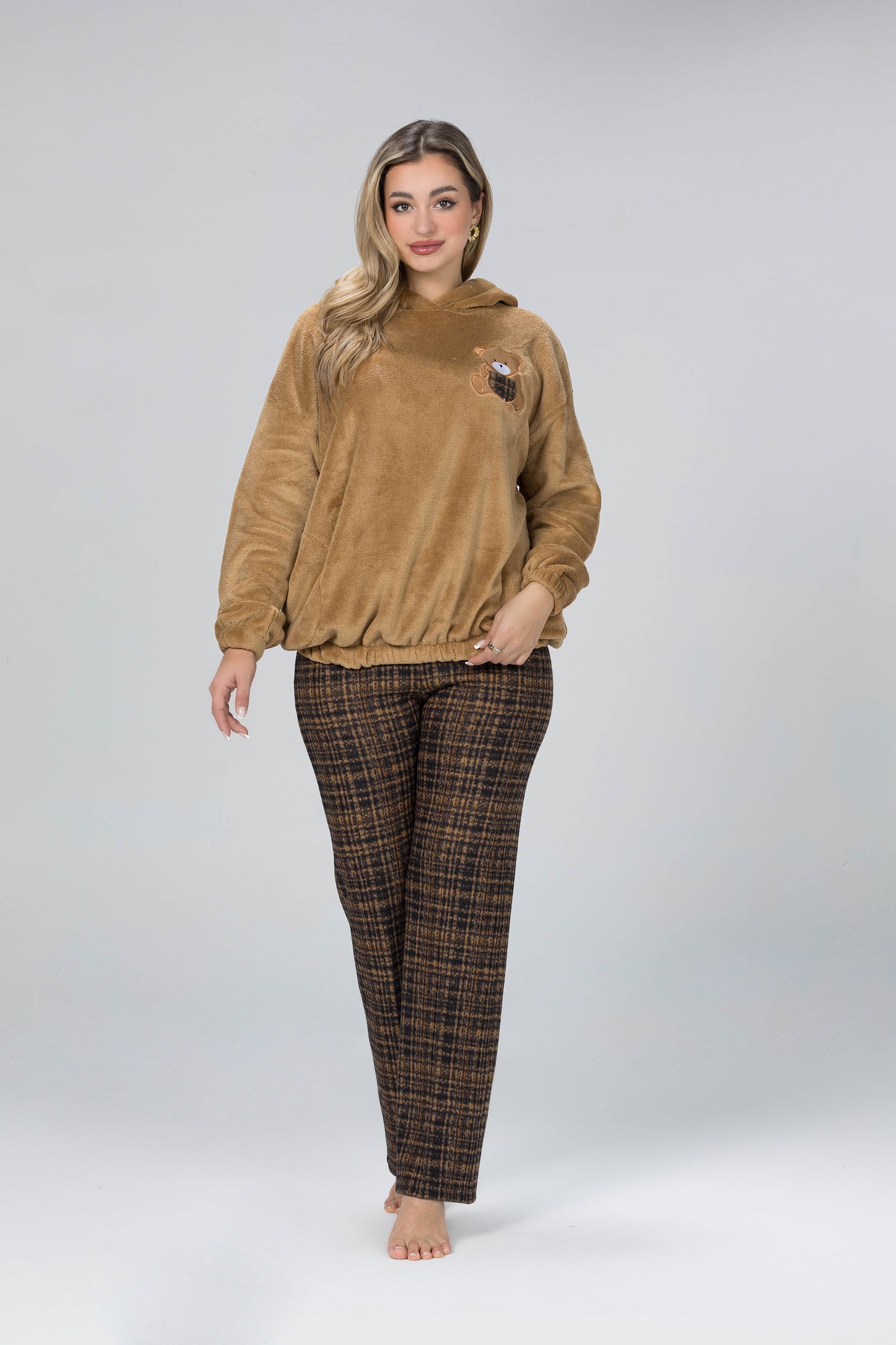 BROWN CHECKER PJS | MODA PLUS | WN26419