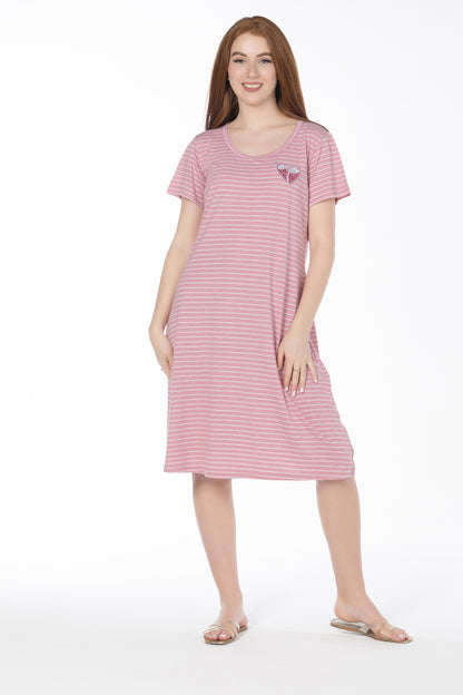 STRIPED MIDI GOWN | MODA PLUS | SM25502