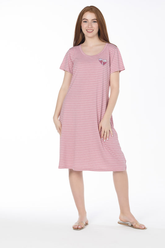 STRIPED MIDI GOWN | MODA PLUS | SM25502