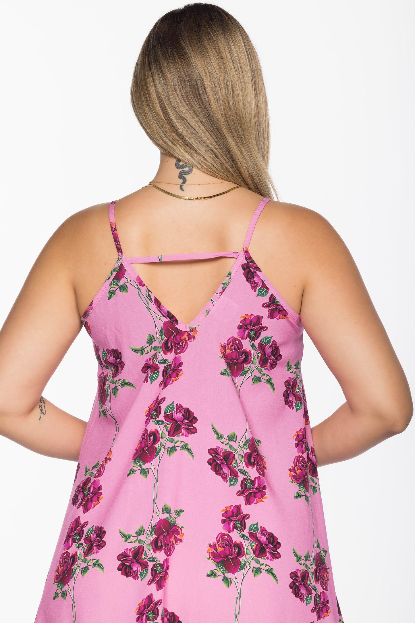 HOT PINK ROSES DRESS | MODA PLUS | SM25512