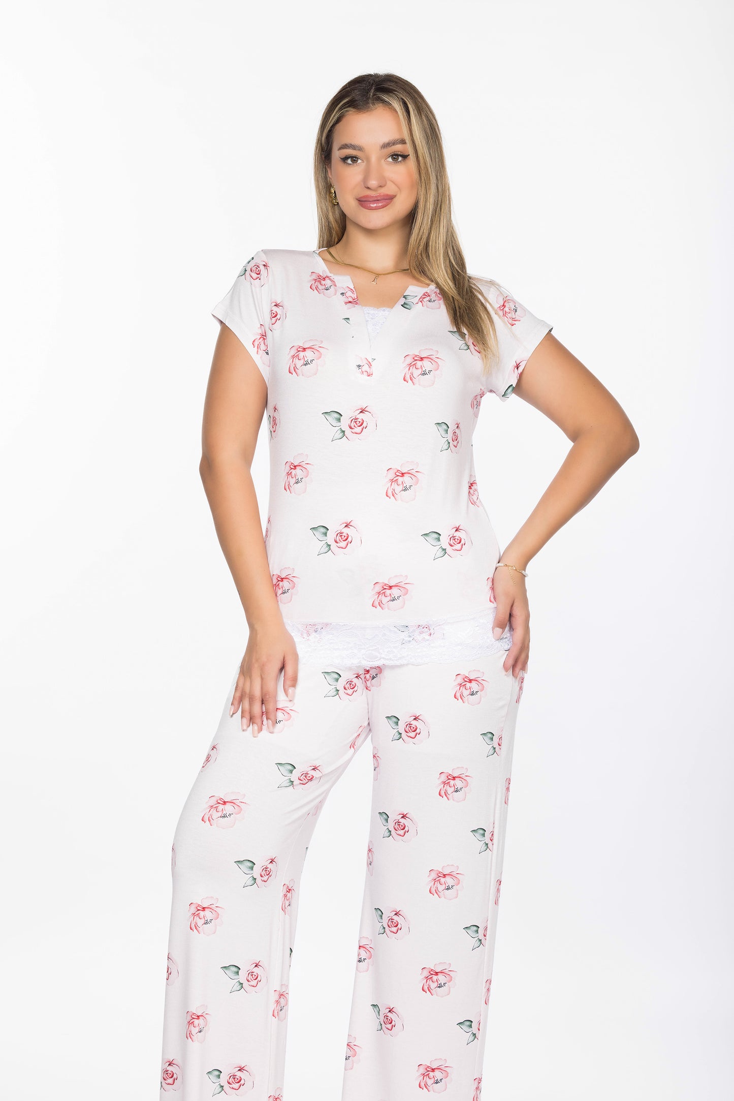 PINK ROSES PAJAMAS | MODA PLUS | SM25517
