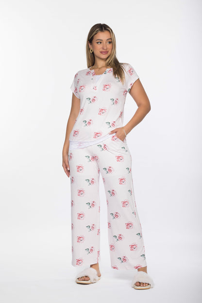 PINK ROSES PAJAMAS | MODA PLUS | SM25517
