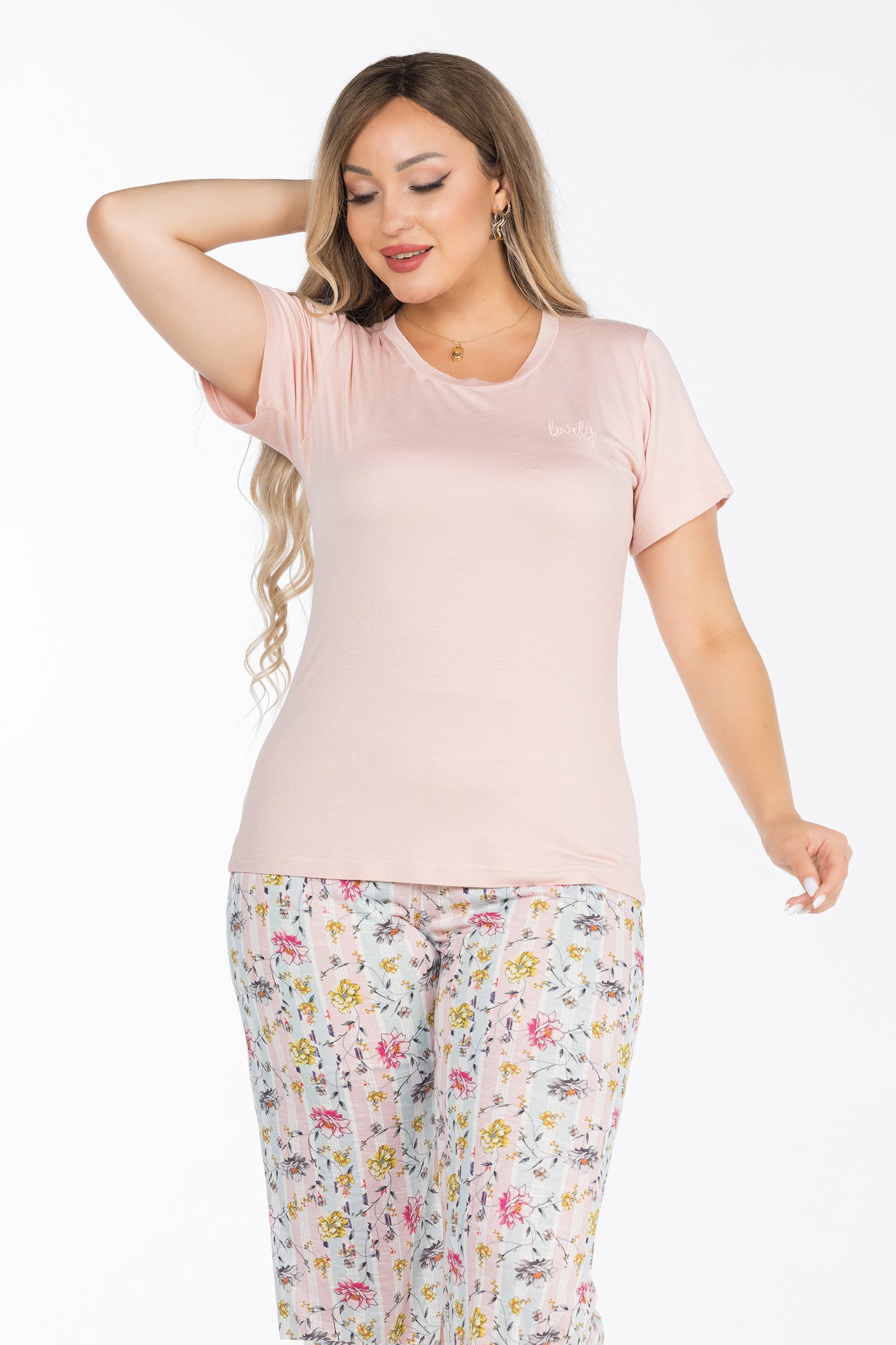 FRESH FLOWERS SHORT SLEEVES PAJAMAS | MODA PLUS | SM25721