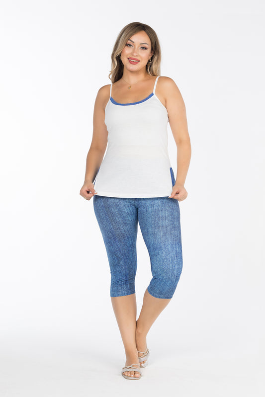 DENIM PRINT BERMUDA | MODA PLUS | SM25735