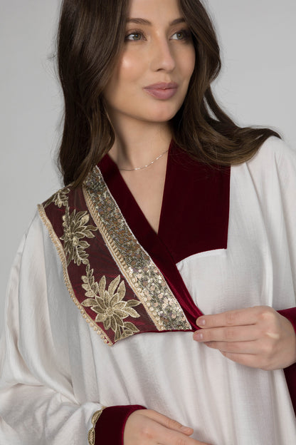 DEEP RED KAFTAN | MODA PLUS | SM25960