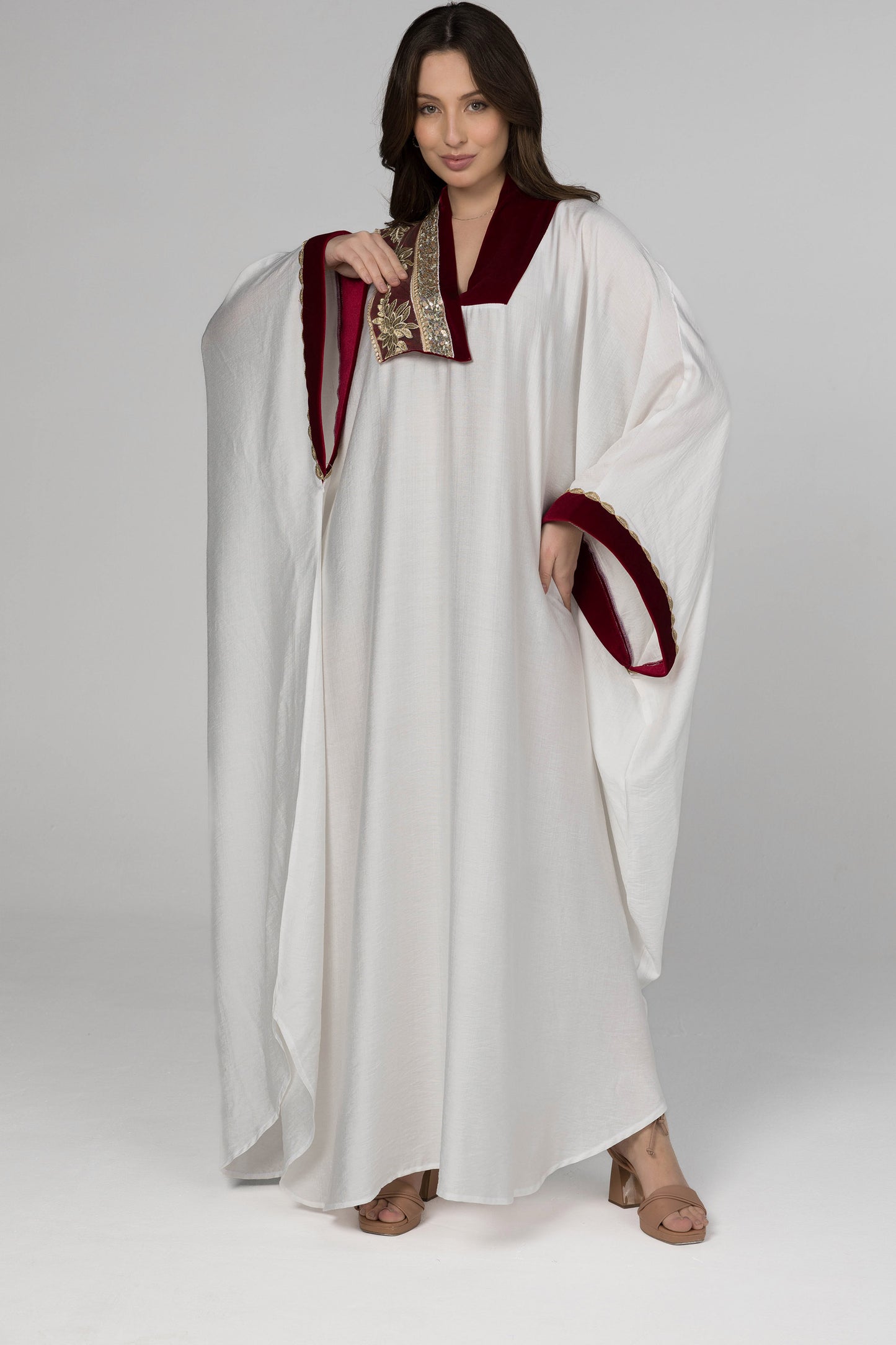 DEEP RED KAFTAN | MODA PLUS | SM25960