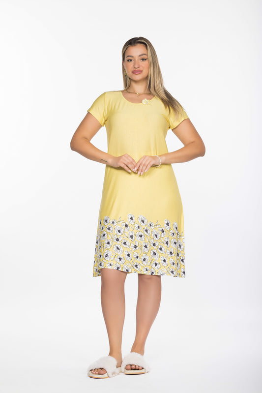 YELLOWISH NIGHT SHIRT | MODA PLUS | SM25993