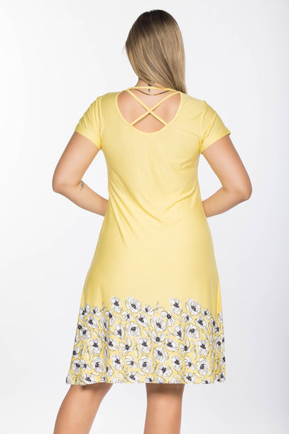 YELLOWISH NIGHT SHIRT | MODA PLUS | SM25993