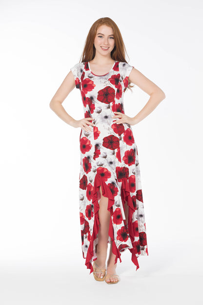 RED FLOWERS DRESS | MODA PLUS | SM25997