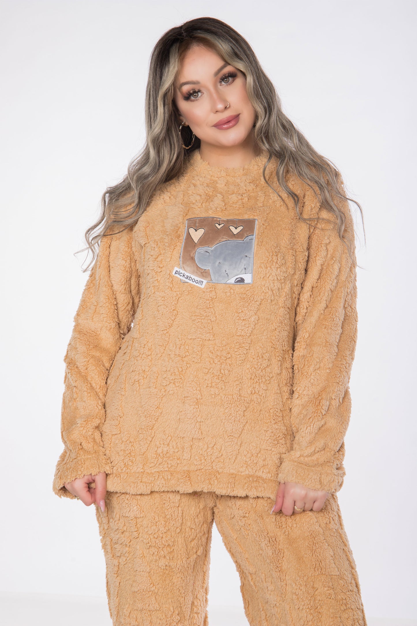 FLEECE TEDDY PAJAMAS | MODA PLUS | WN398