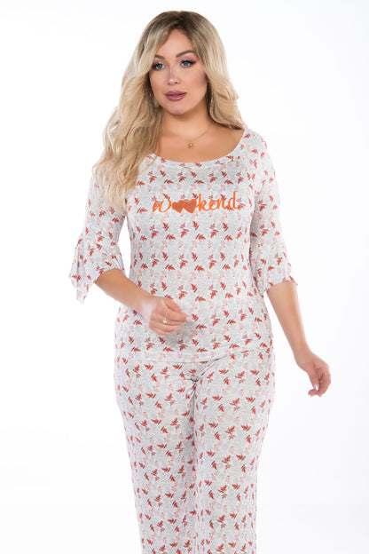 RED LEAVES PAJAMAS | MODA PLUS | SM486