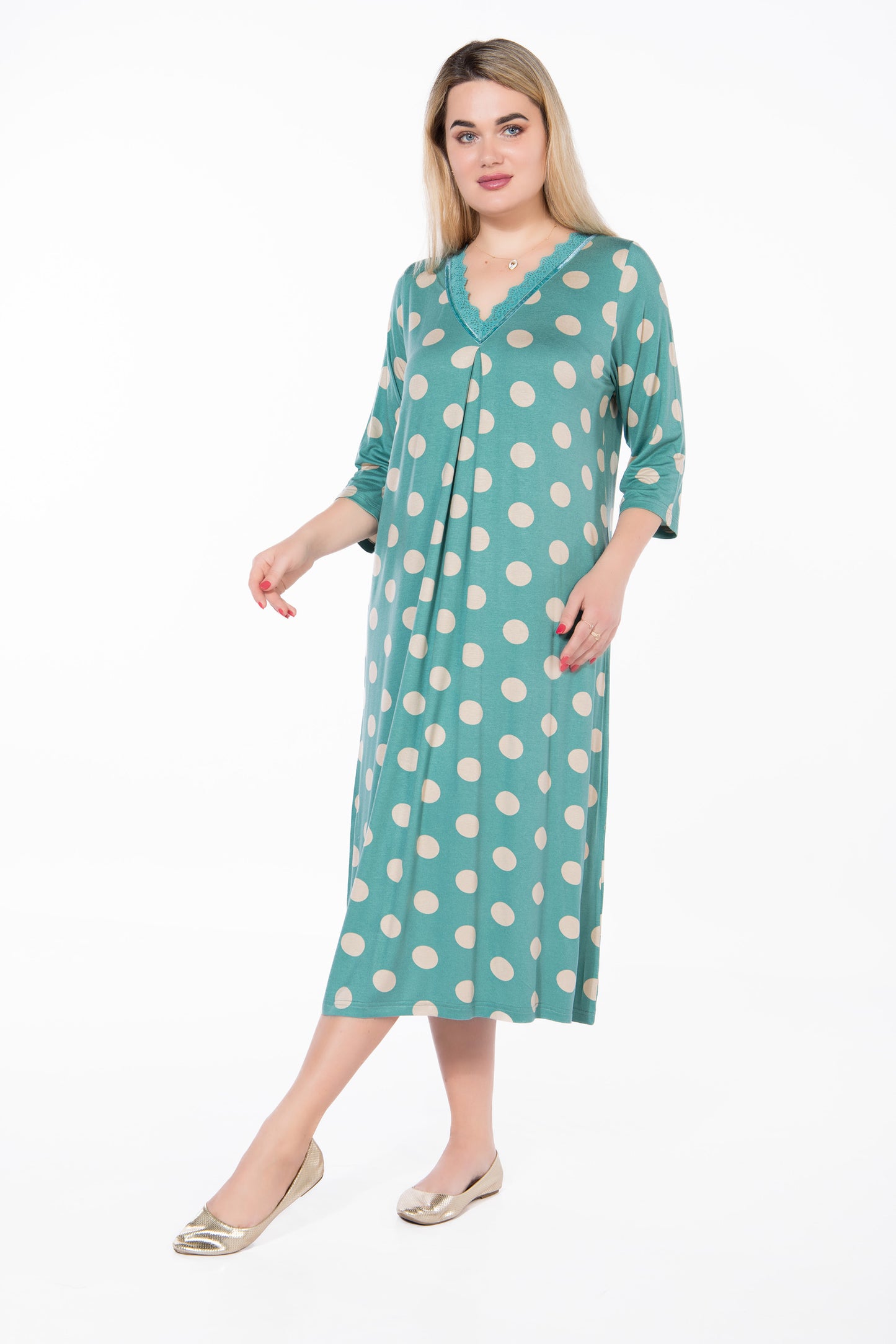 BIG DOTS MIDI GOWN | MODA PLUS | SM508