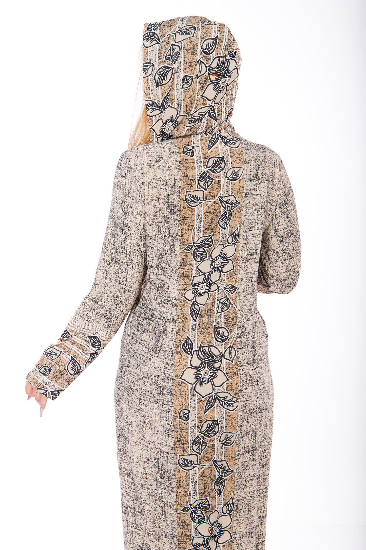 FLOWER HOODED GALABEYA | MODA PLUS | SM560