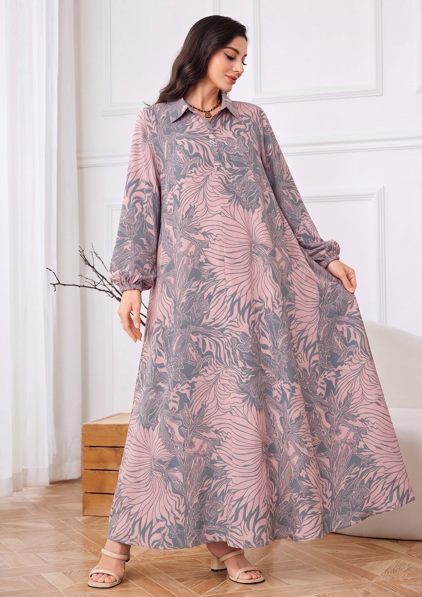 BLUSH FLORA GOWN | MODA PLUS | SM26609