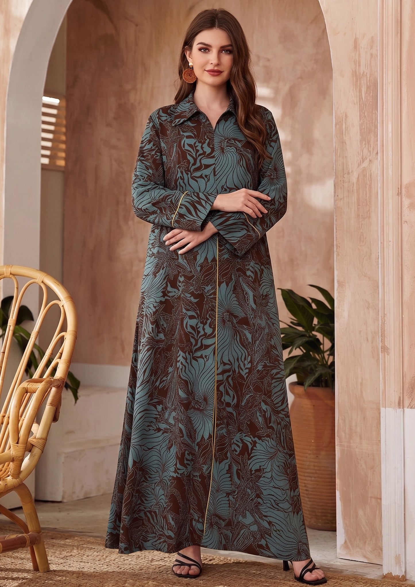 TURQUOISE FLORA GOWN | MODA PLUS | SM26621