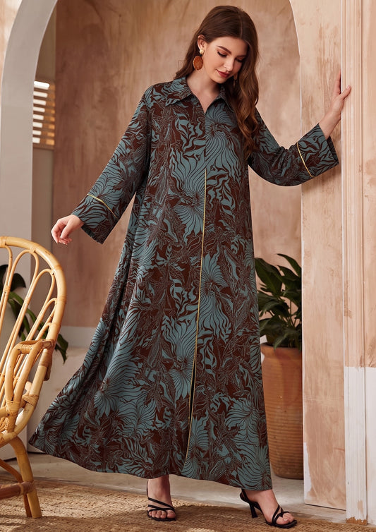 TURQUOISE FLORA GOWN | MODA PLUS | SM26621