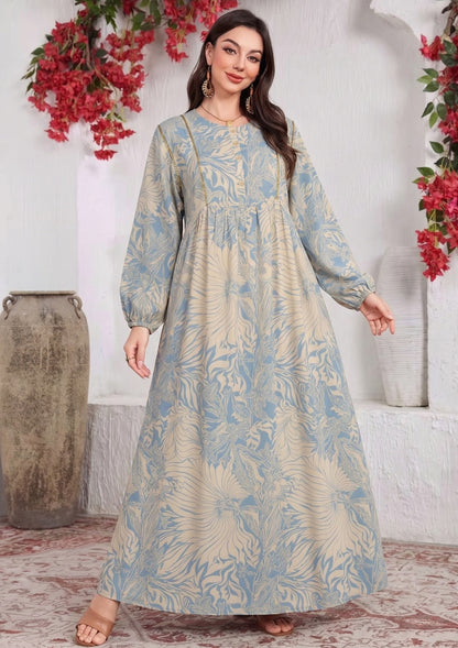 BLUE FLORA GOWN | MODA PLUS | SM26756