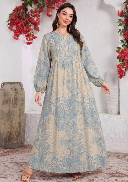 BLUE FLORA GOWN | MODA PLUS | SM26756