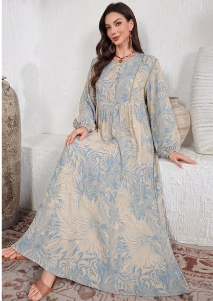 BLUE FLORA GOWN | MODA PLUS | SM26756